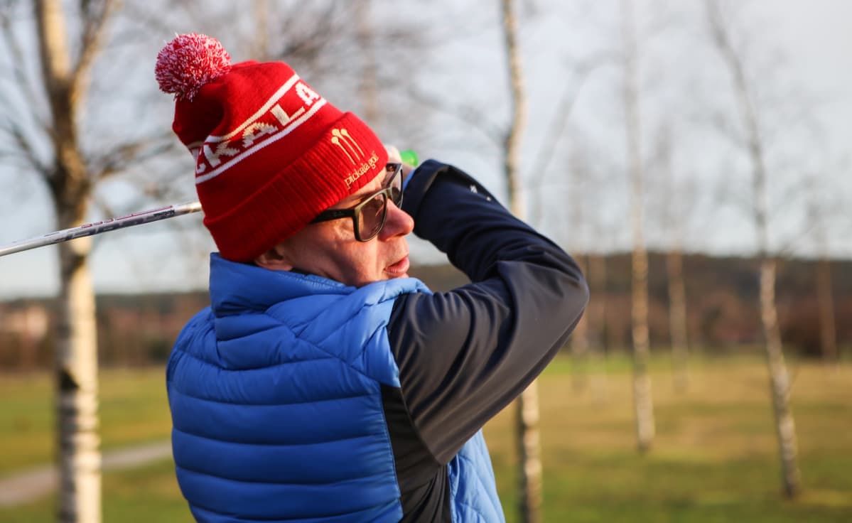 Teppo Sara Salon golfkentällä tammikuussa 2020.