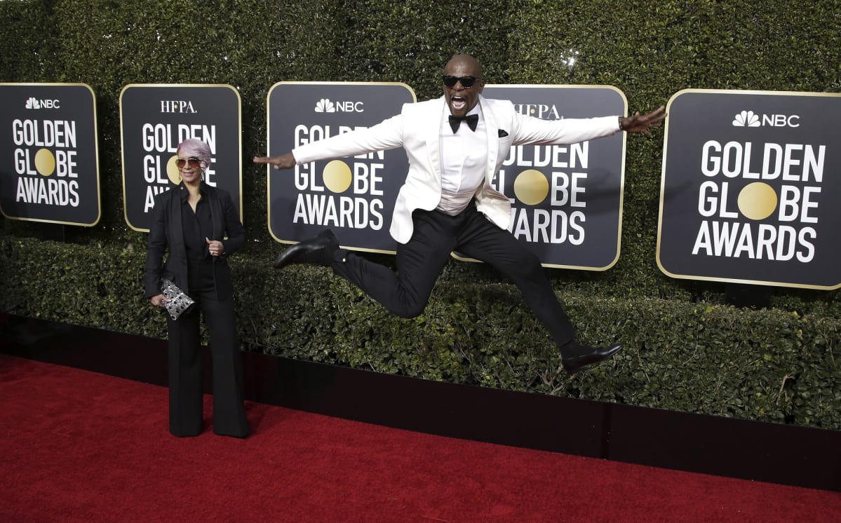 Terry Crews and vaimo Rebecca King-Crews ovat saapumassa Golden Globe -gaalaan.