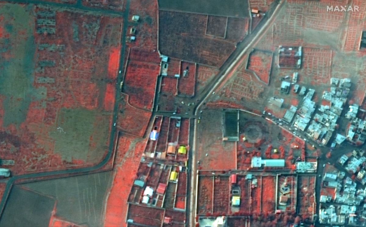 Satelliittikuva Teheranista, ukrainalaiskoneen onnettomuuspaikalta.