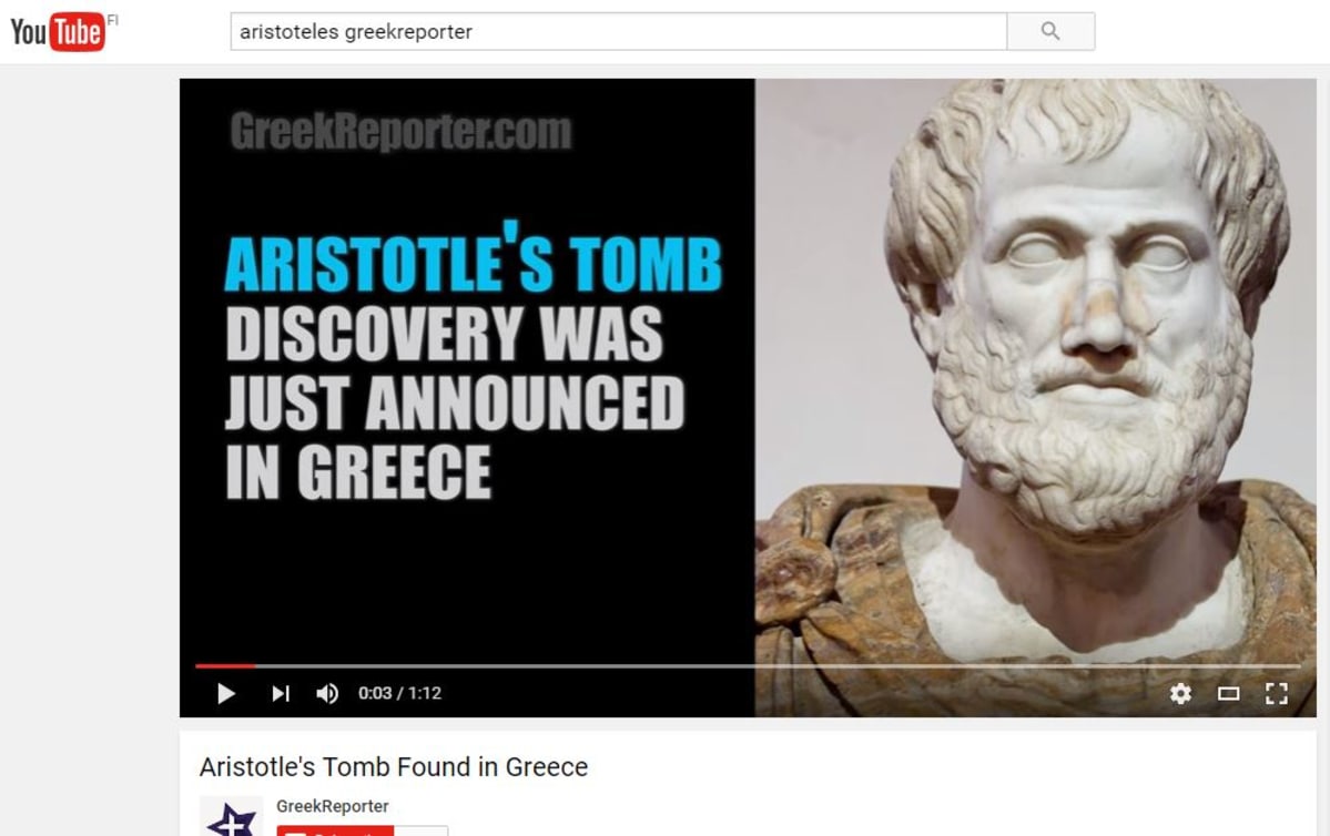 kuvakaappaus Greekreporter.comin Youtube-videosta