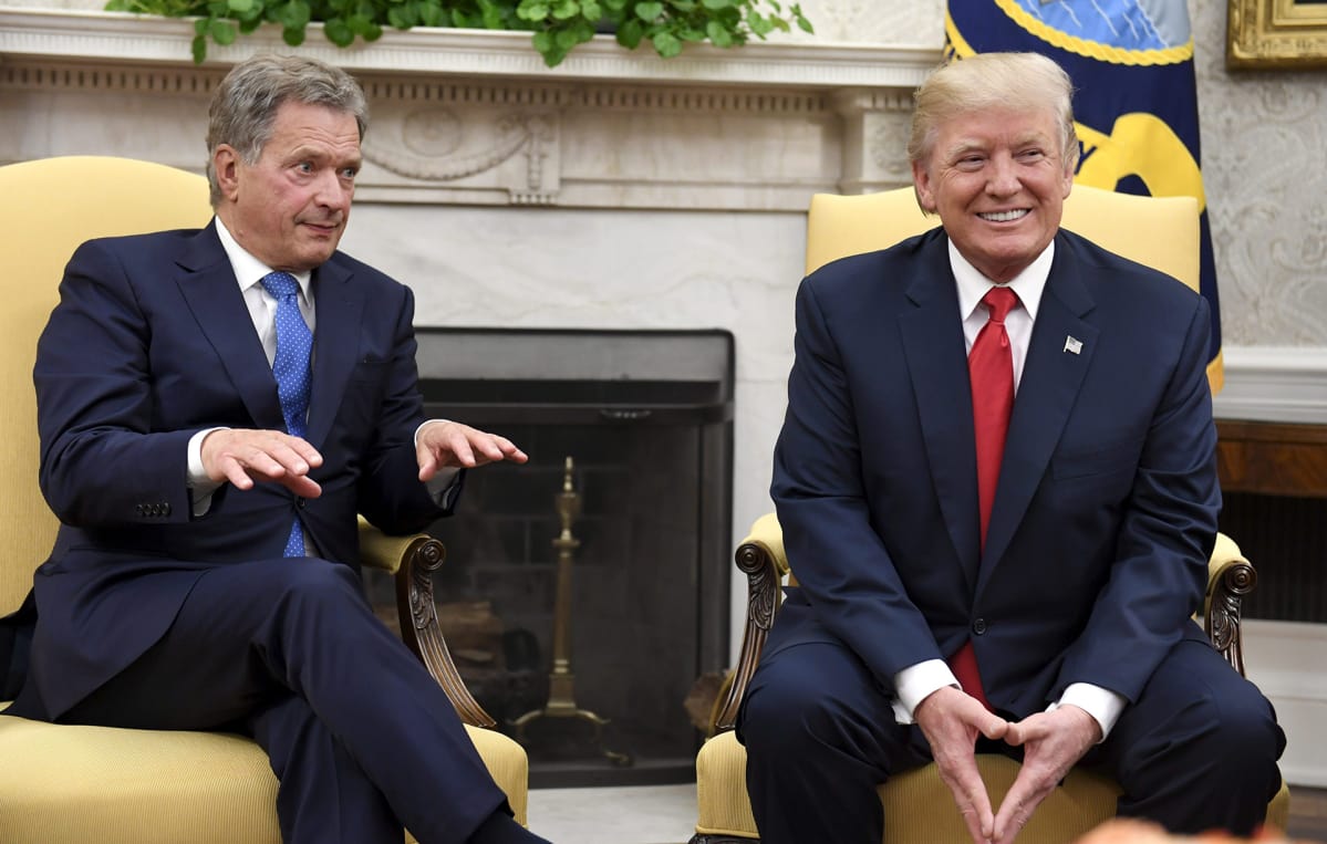 Sauli Niinistö ja Donald Trump tapasivat Valkoisessa talossa maanantaina.