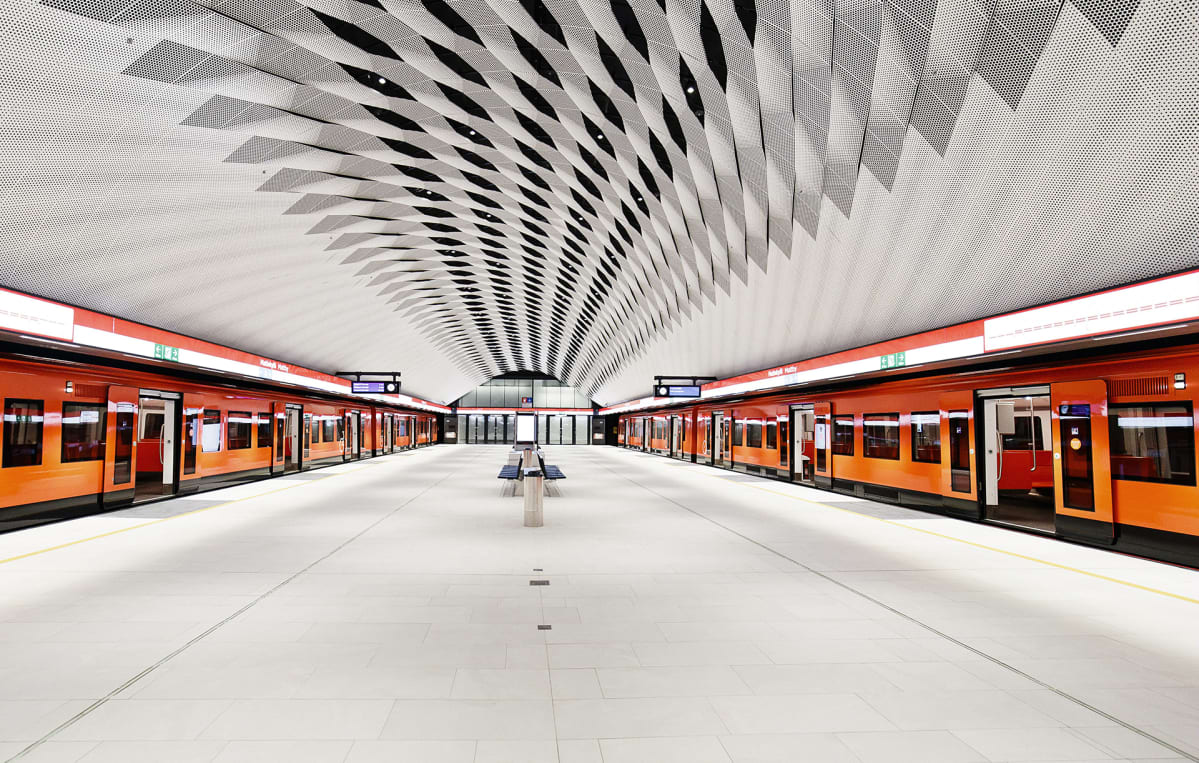 Metrojunat Matinkylän asemalla Espoossa