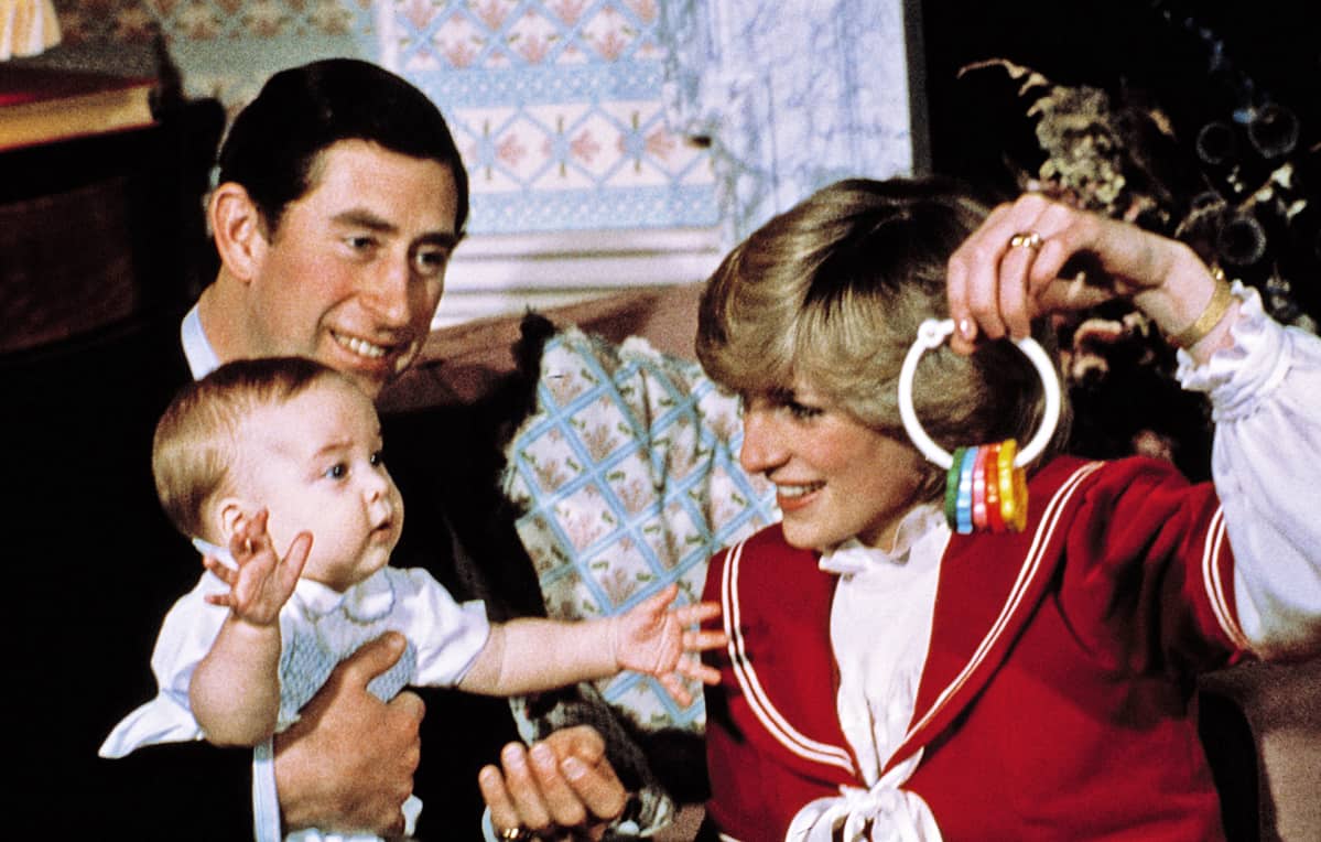 Diana, Charles ja prinssi William vuonna 1983.
