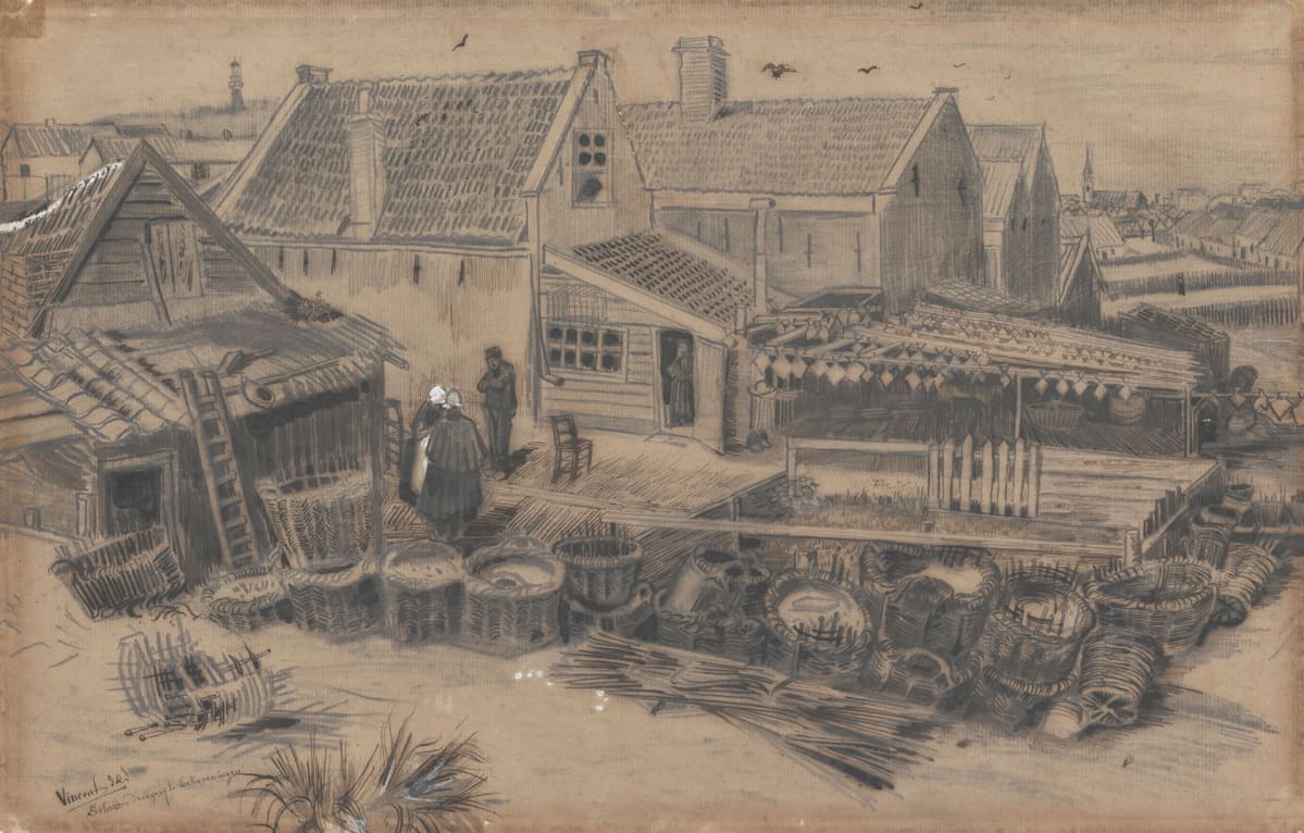 Vincent van Goghin teos, Kalankuivatusta Scheveningenissä, 1882.
