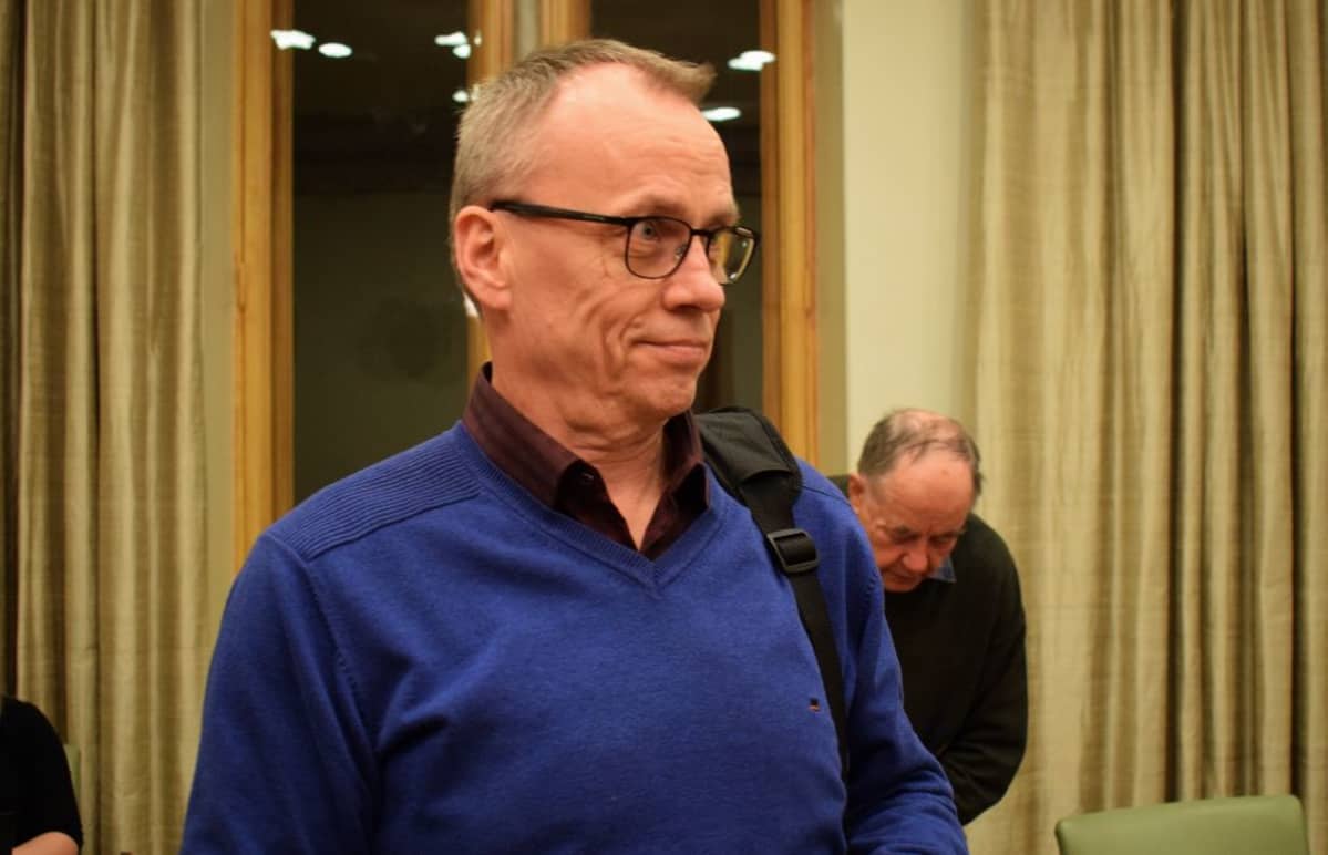 Porin kaupunginvaltuutettu, Luvatan pääluottamusmies (Teollisuusliitto) Jyrki Levonen (sd.) Porin valtuustossa 25.2.2019.