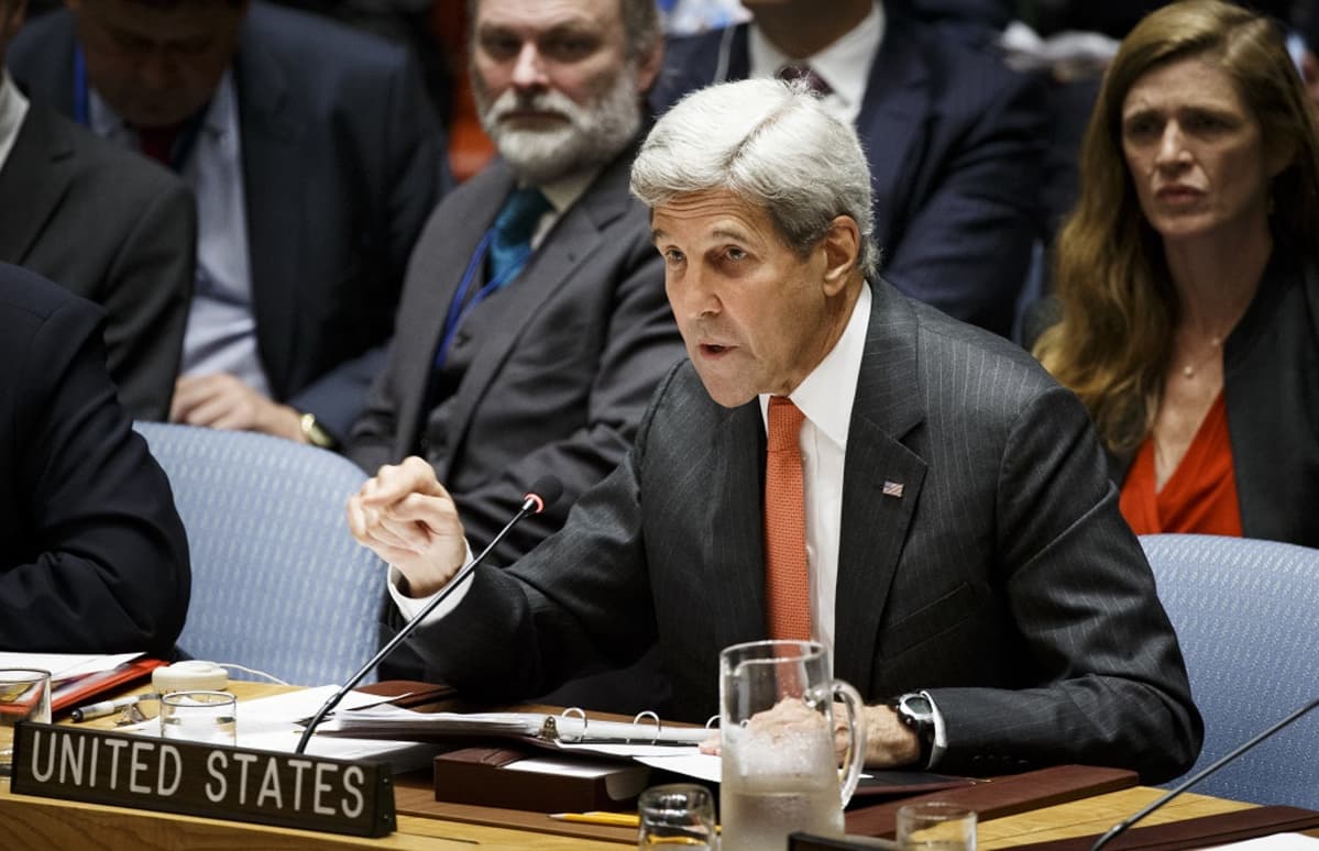 Yhdysvaltain ulkoministeri John Kerry YK:n turvallisuusneuvostossa