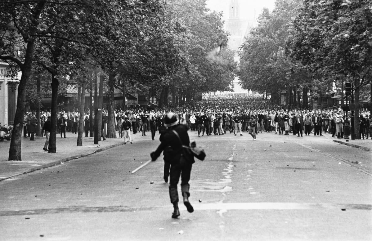 Opiskelijamielenosoitus Pariisissa vuonna 1968.