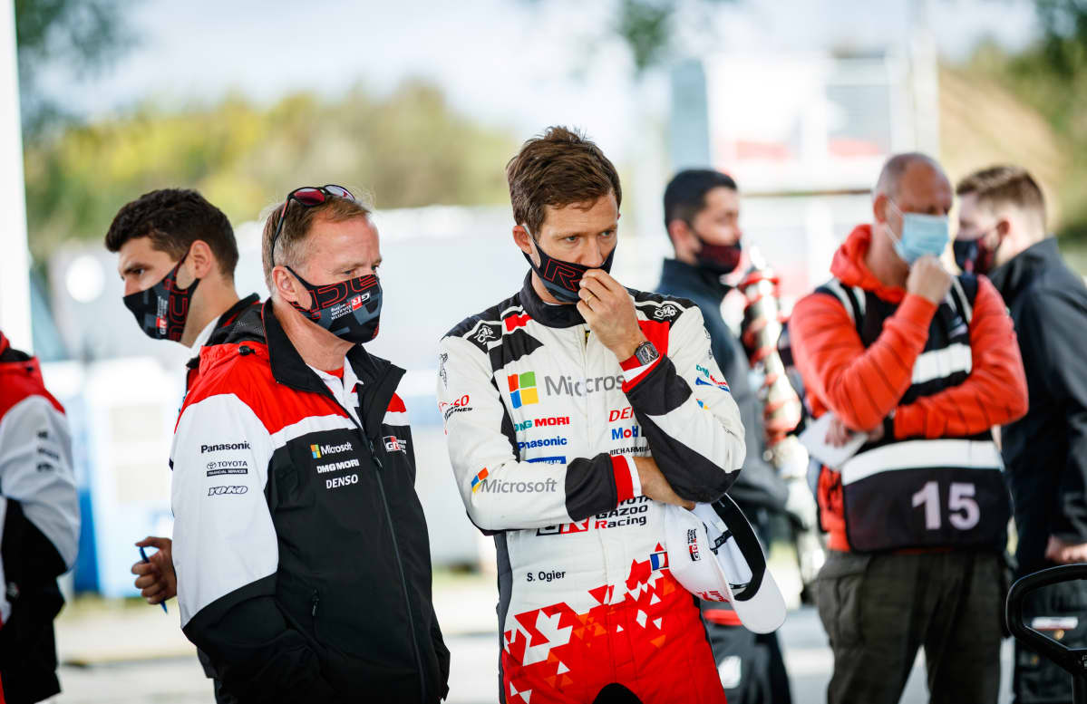 Tommi Mäkinen ja Sebastien Ogier Viron MM-rallissa 2020.