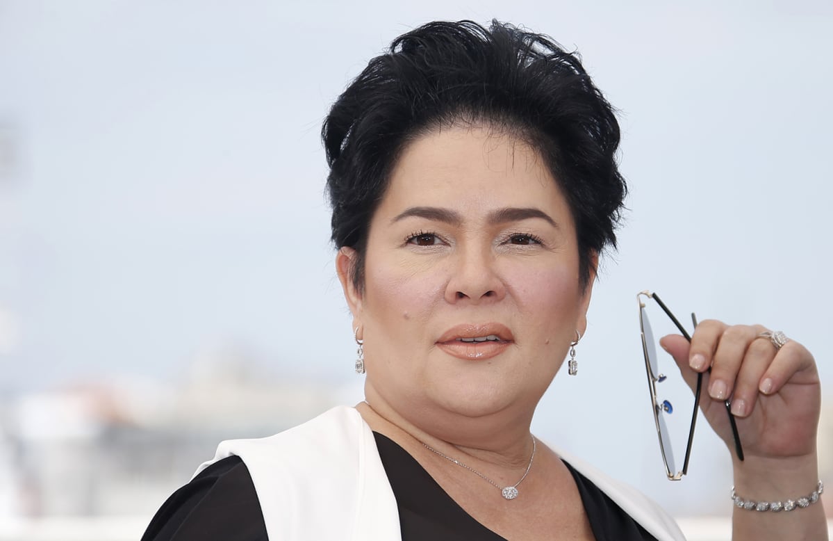 Filippiiniläinen näyttelijätär Jaclyn Jose Cannesin elokuvajuhlilla.