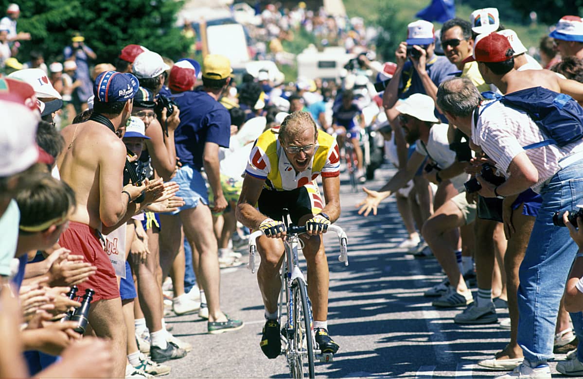 Laurent Fignon Alpe d'Huez'lla vuonna 1989.
