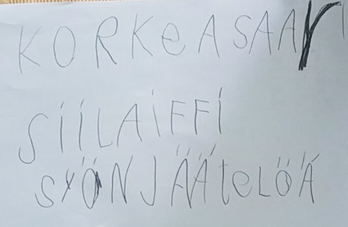 Ruotsalolaisen ekaluokkalaisen kesälista.