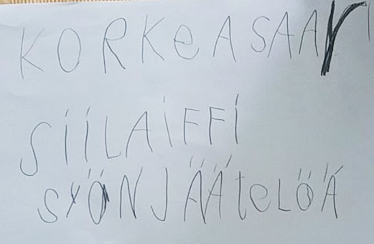 Ruotsalolaisen ekaluokkalaisen kesälista.