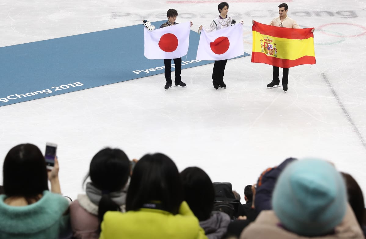 Shoma Uno, Yuzuru Hanyu ja Javier Javier Fernandez.