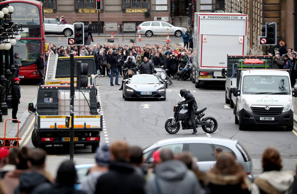 Elokuvan kuvausta Glasgowssa.