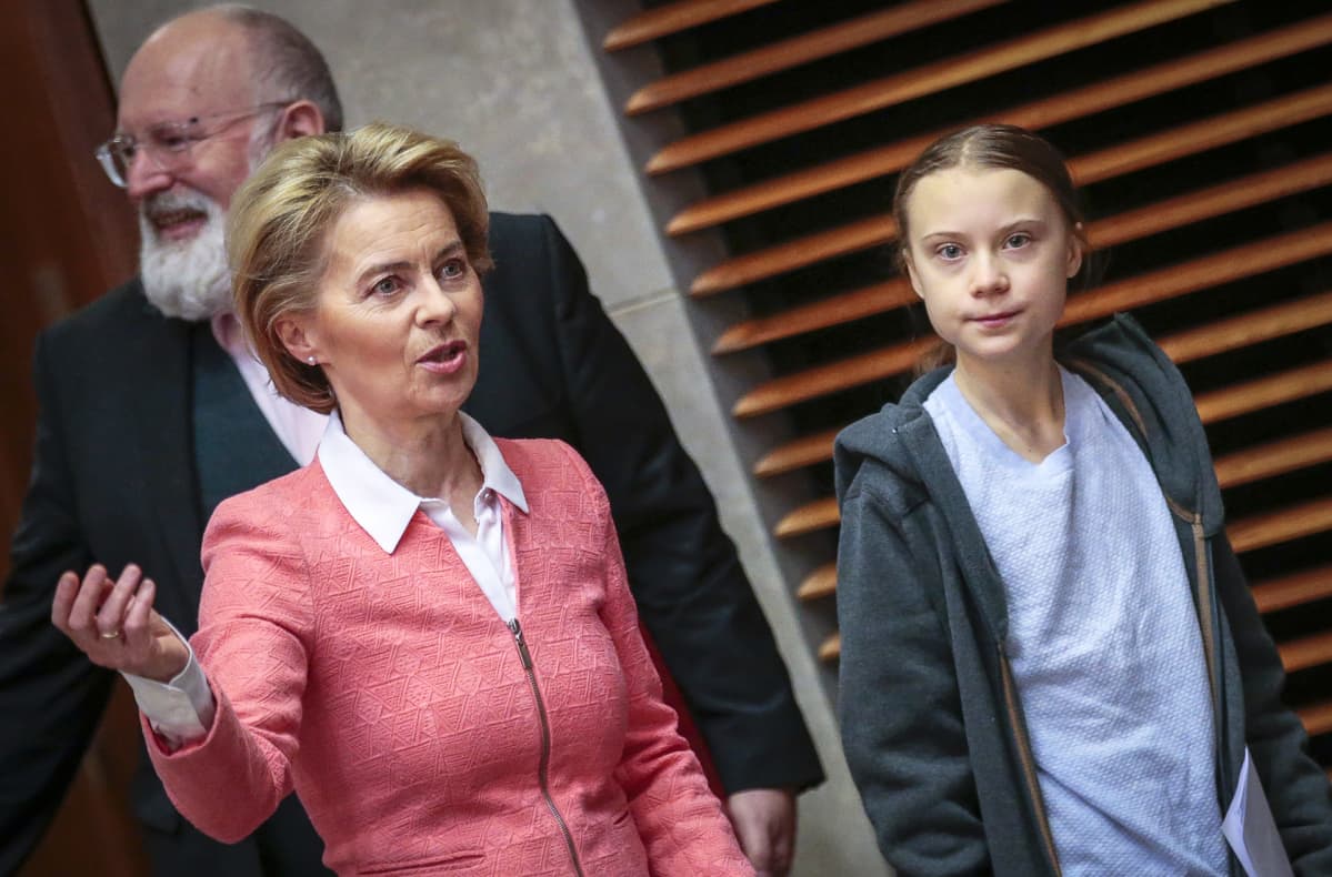Ursula von der Leyen ja Greta Thunberg