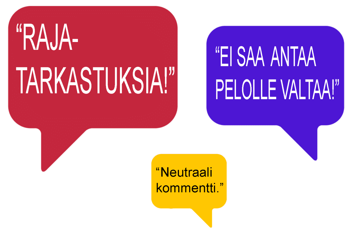 Enemmistö maahanmuuttoa koskevia päivityksiä vaati tiukempaa maahanmuuttopolitiikkaa, kuten rajojen sulkemista, tai käsitteli islamia ongelmalähtöisesti. Vastakkaisissa puheenvuoroissa esimerkiksi peräänkuulutettiin dialogia, tai puolustettiin turvapaikanhakijoiden oikeuksia. Kirjoitusten saamat reaktiot olivat samassa suhteessa: tiukempaa politiikkaa vaativat puheenvuorot saivat 37177 reaktiota, vastakkaiset mielipiteet 24563.