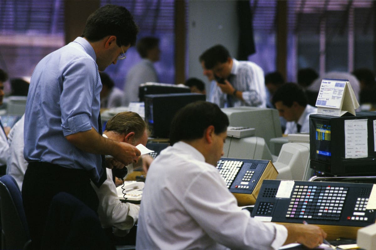 Black Monday pörssiromahdus 17.10.1987, kuva Lontoosta
