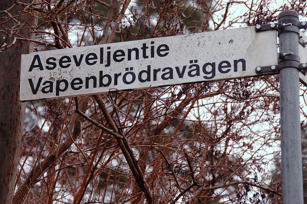 Myös Aseveljentie löytyy Mäkkylänmetsän alueelta.