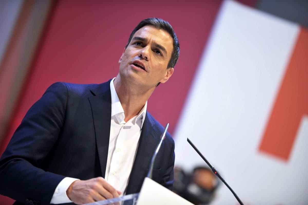 Sosialistipuolueen puheenjohtaja Pedro Sánchez.