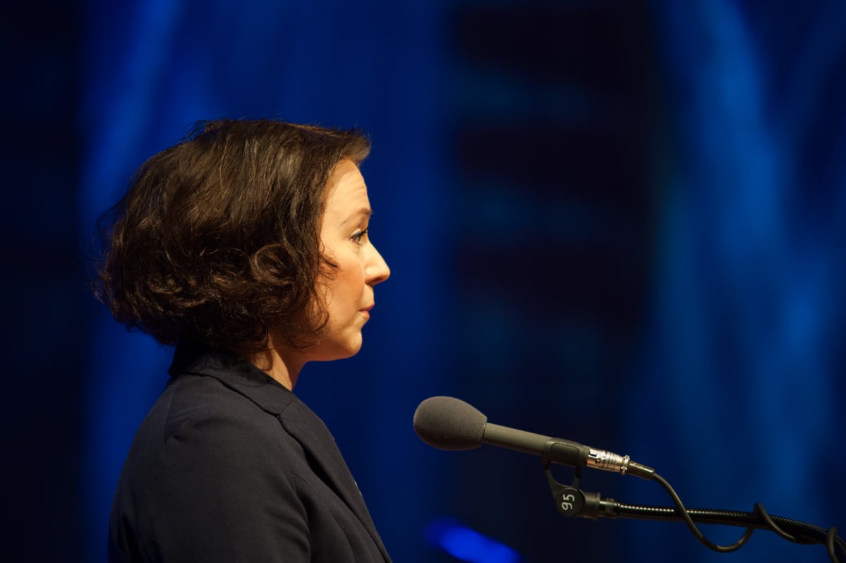 Jenni Haukio puhuu.