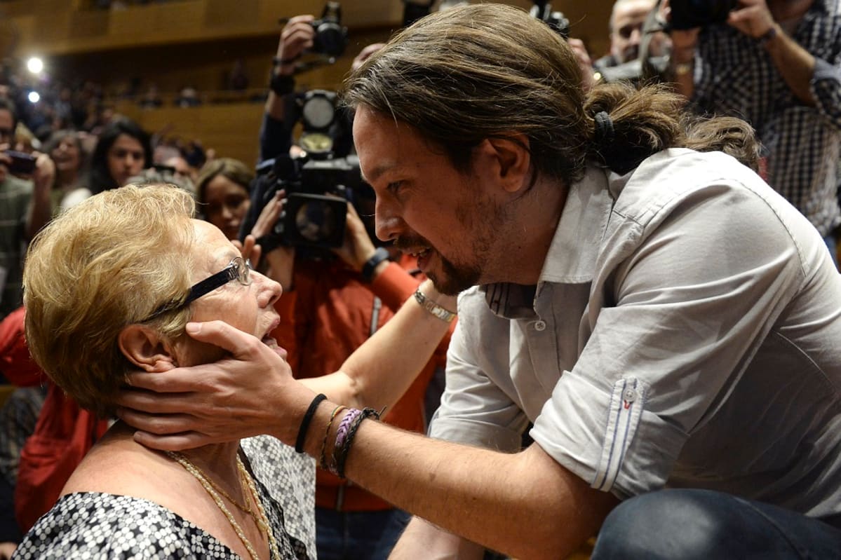 Podemosin puoluejohtaja Pablo Iglesias.