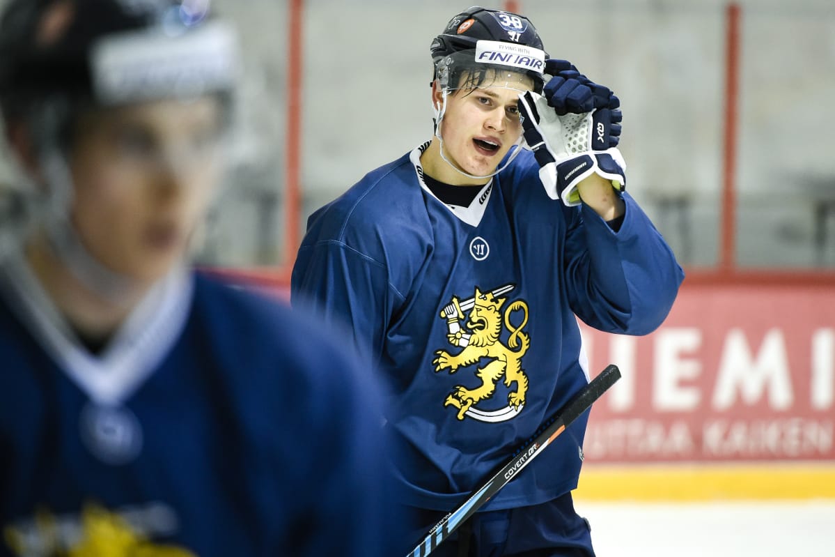 Jesse Puljujärvi Leijonien harjoituksissa.