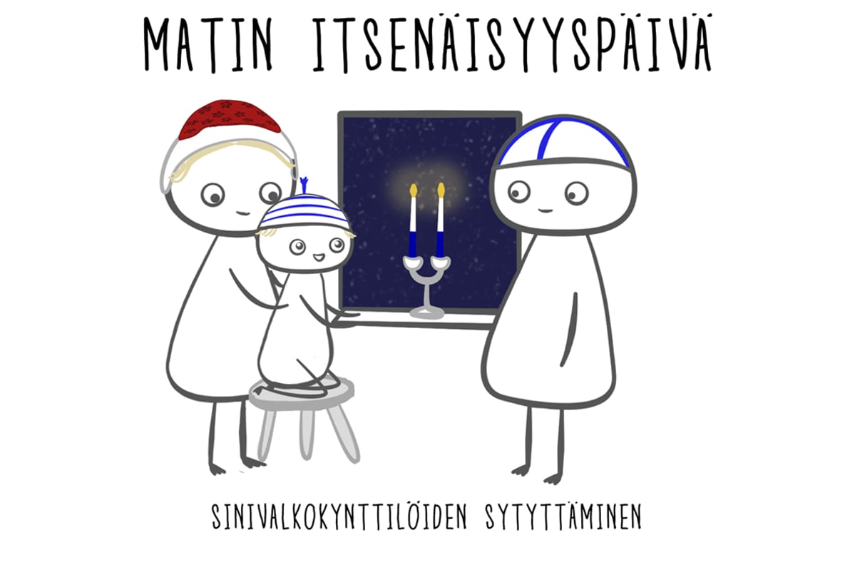 Matin itsenäisyyspäivä: sinivalkokynttilöiden sytyttäminen