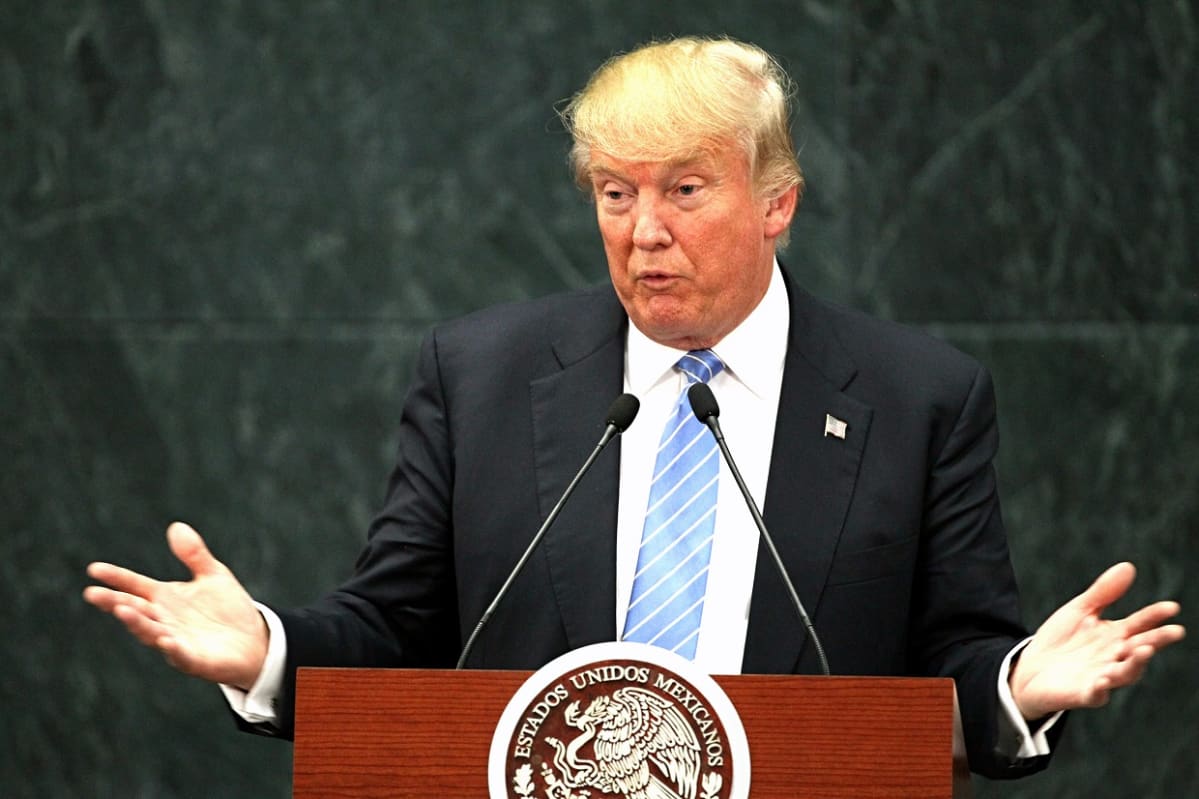 Republikaanien presidenttiehdokas Donald Trump Meksikossa.