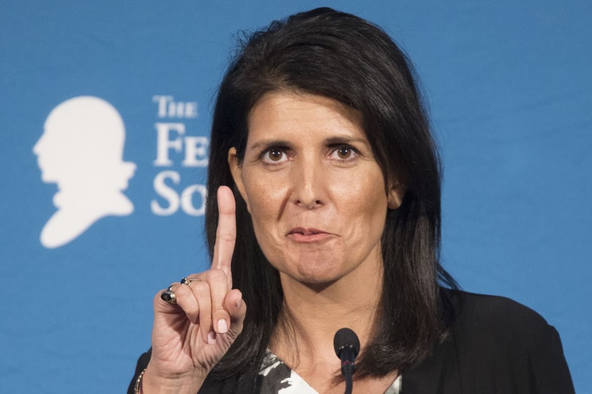 Donald Trumpin nimittämä Yhdysvaltain YK-suurlähettiläs Nikki Haley