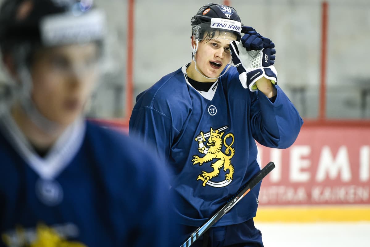 Jesse Puljujärvi Leijonien harjoituksissa.