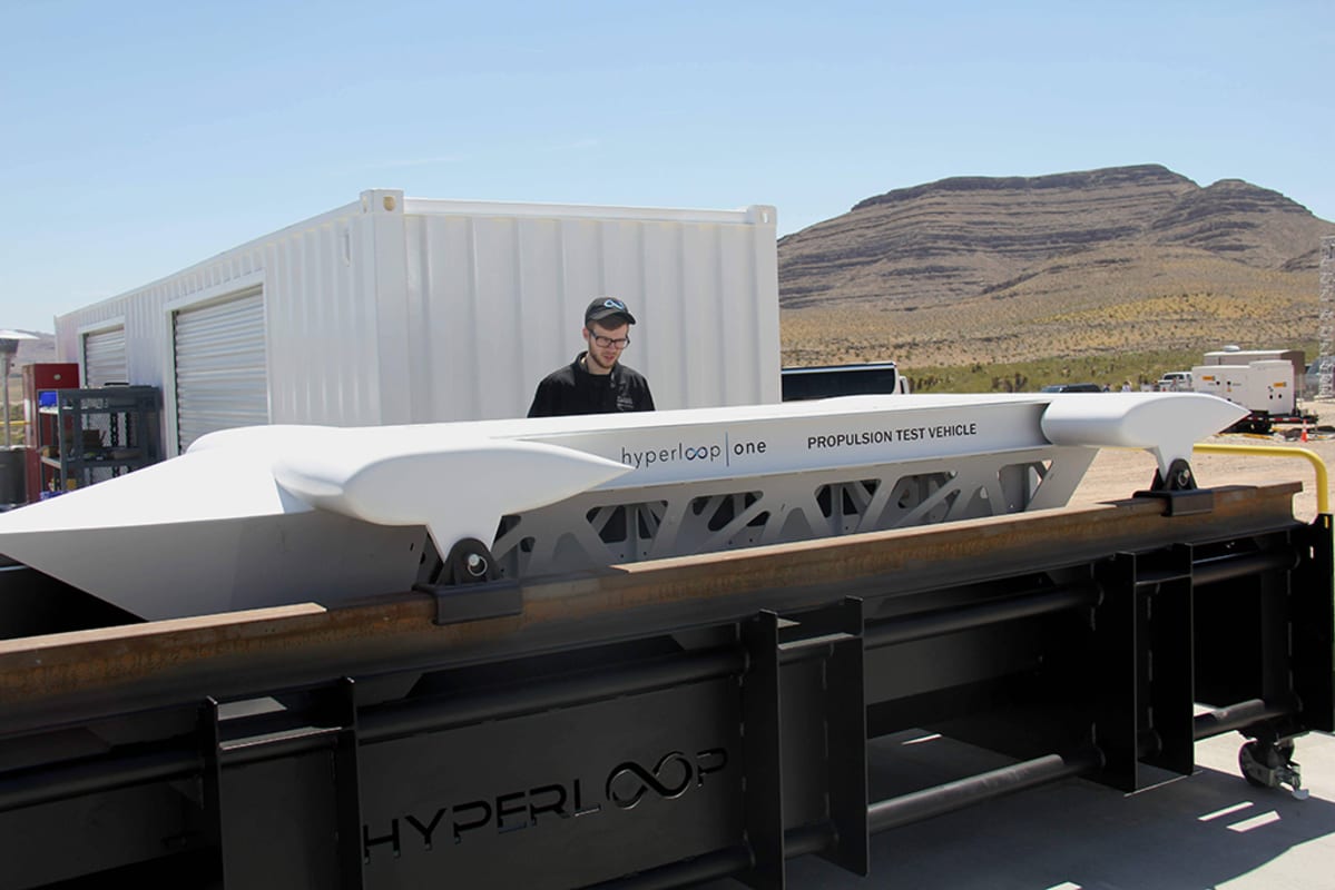 Hyperloop One -tekniikkaa testattiin Nevassa Yhdysvalloissa 11. toukokuuta 2016.