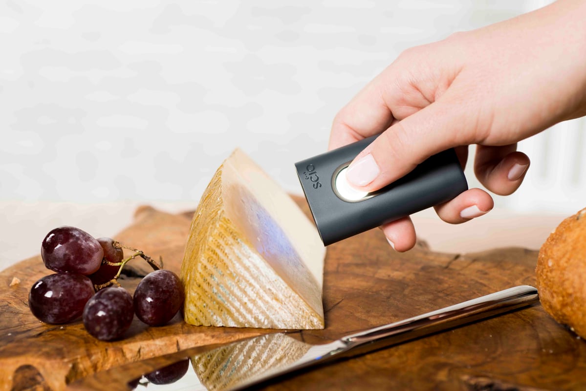 Scanning cheese.