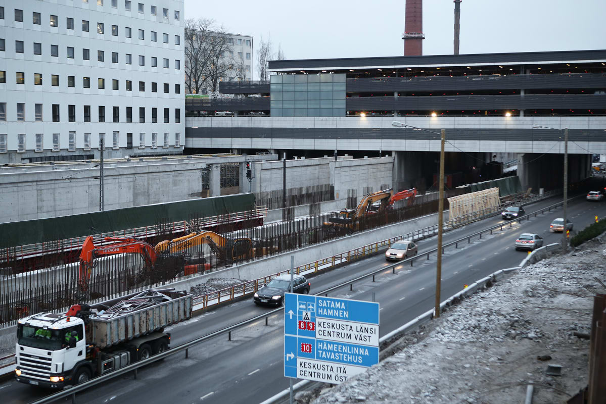 Tyksin T3-sairaalan työmaa Turussa tammikuussa 2016.