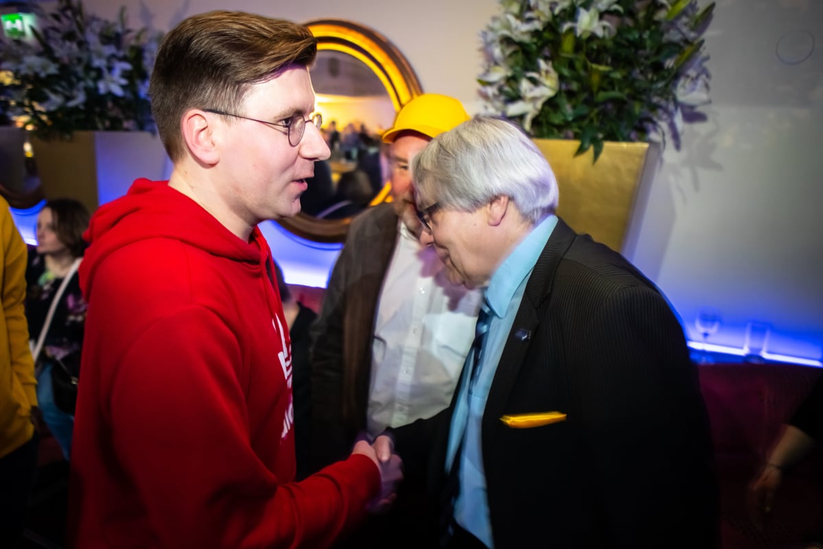 Eduskuntavaalit 2019. Perussuomalaisten vaalivalvojaiset. Sebastian Tynkkynen.