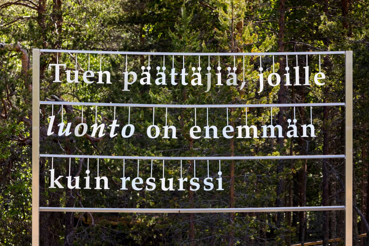 Ympäristötaideteos Ranuan eläinpuistossa.