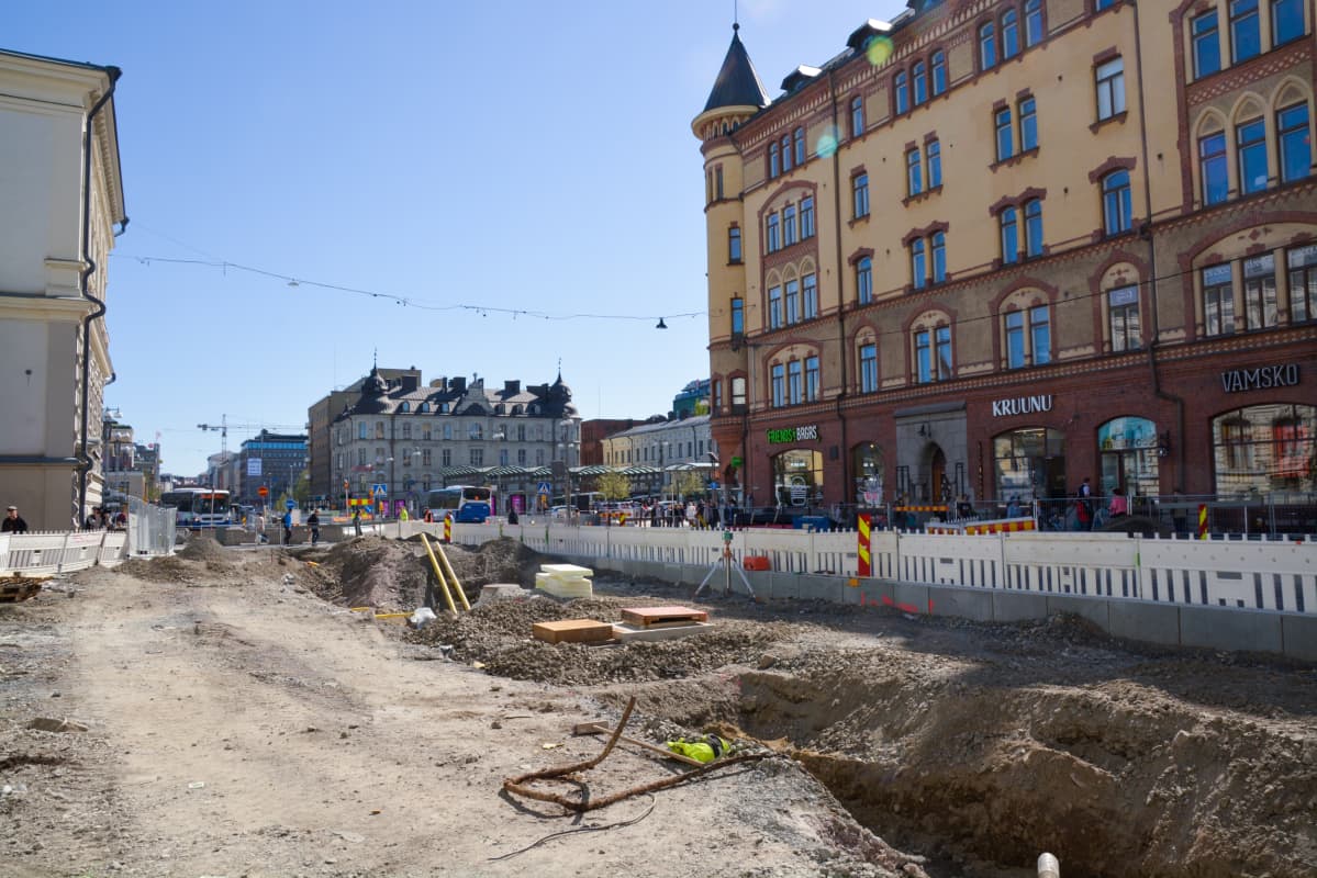 Hämeenkadun ratikkatyömaa