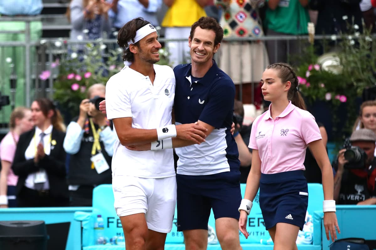 Feliciano Lopez ja Andy Murray, Queen's clubin nelinpelin finaalin jälkeen 2019
