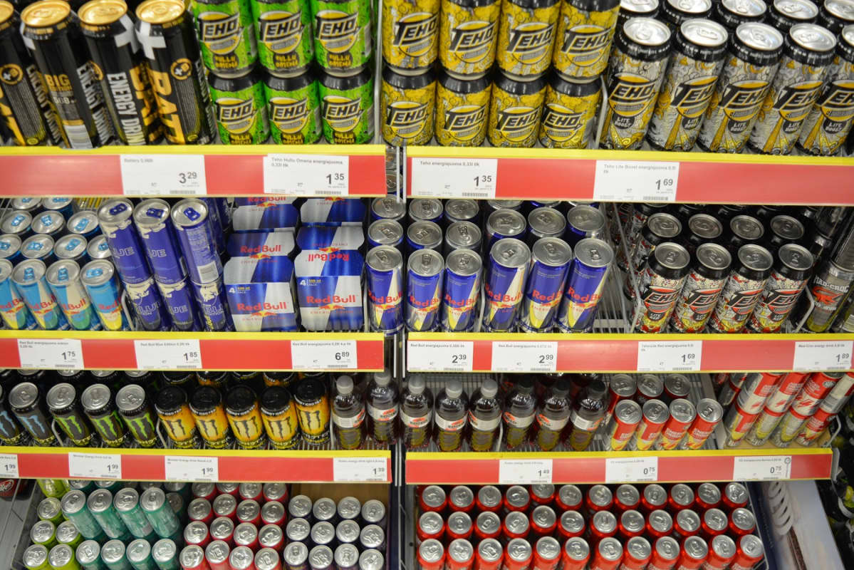Energiajuomien menekki näkyy myös runsaana vaihtoehtojen määränä.