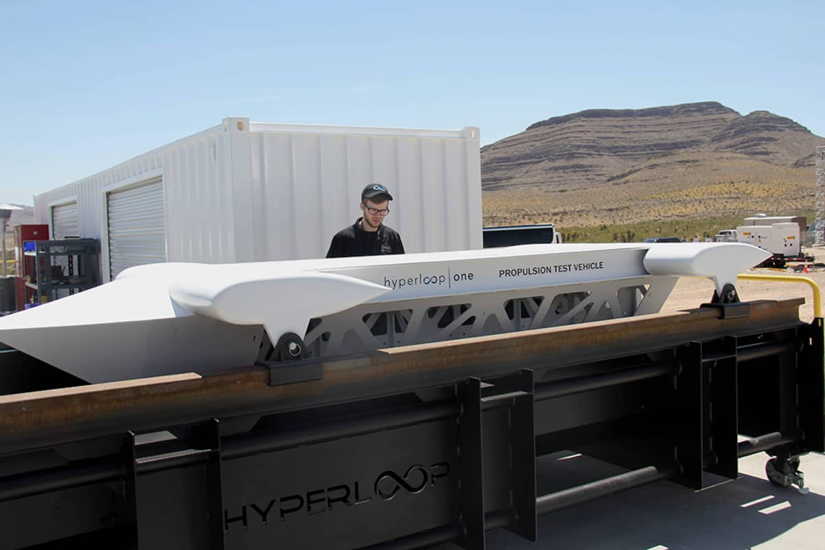 Hyperloop One -tekniikkaa testattiin Nevassa Yhdysvalloissa 11. toukokuuta 2016.