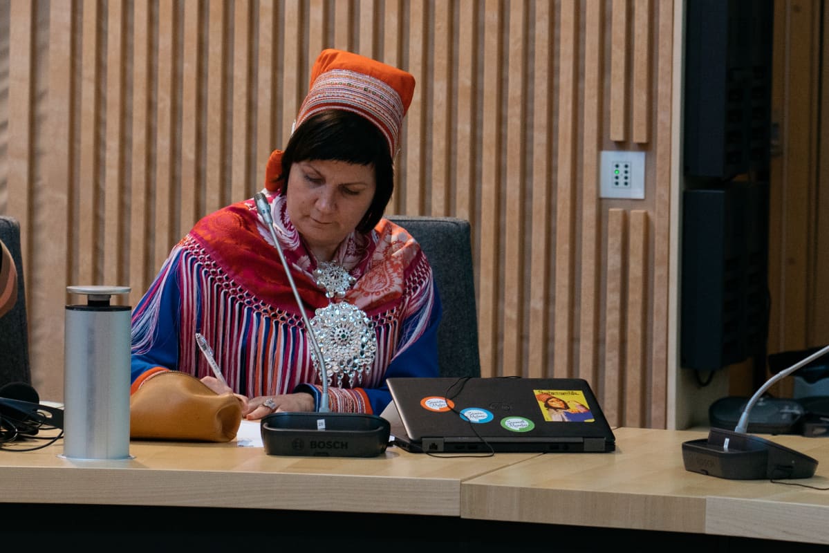 Norgga sámedikki presideantta Aili Keskitalo Sámi parlamentáralaš ráđi čoahkkimis.