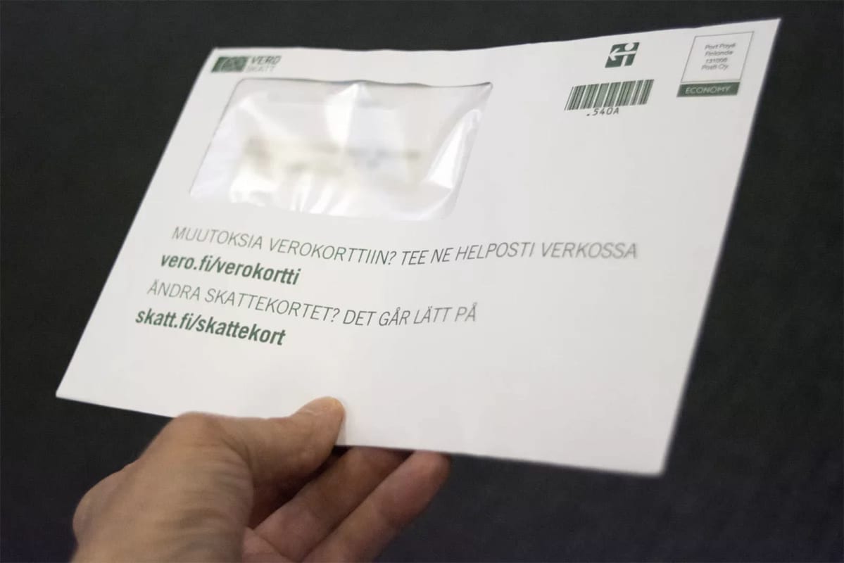 Ett kuvert från Skatteförvaltningen.