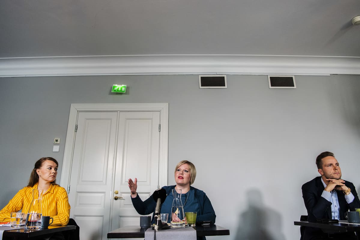 Kuvassa on käynnissä Keskustan puheenjohtajaehdokkaiden tentti Helsingissä elokuussa 2020.