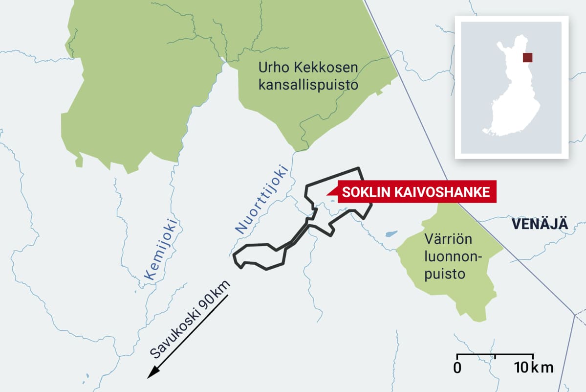 Soklin kaivoshankkeen kartta