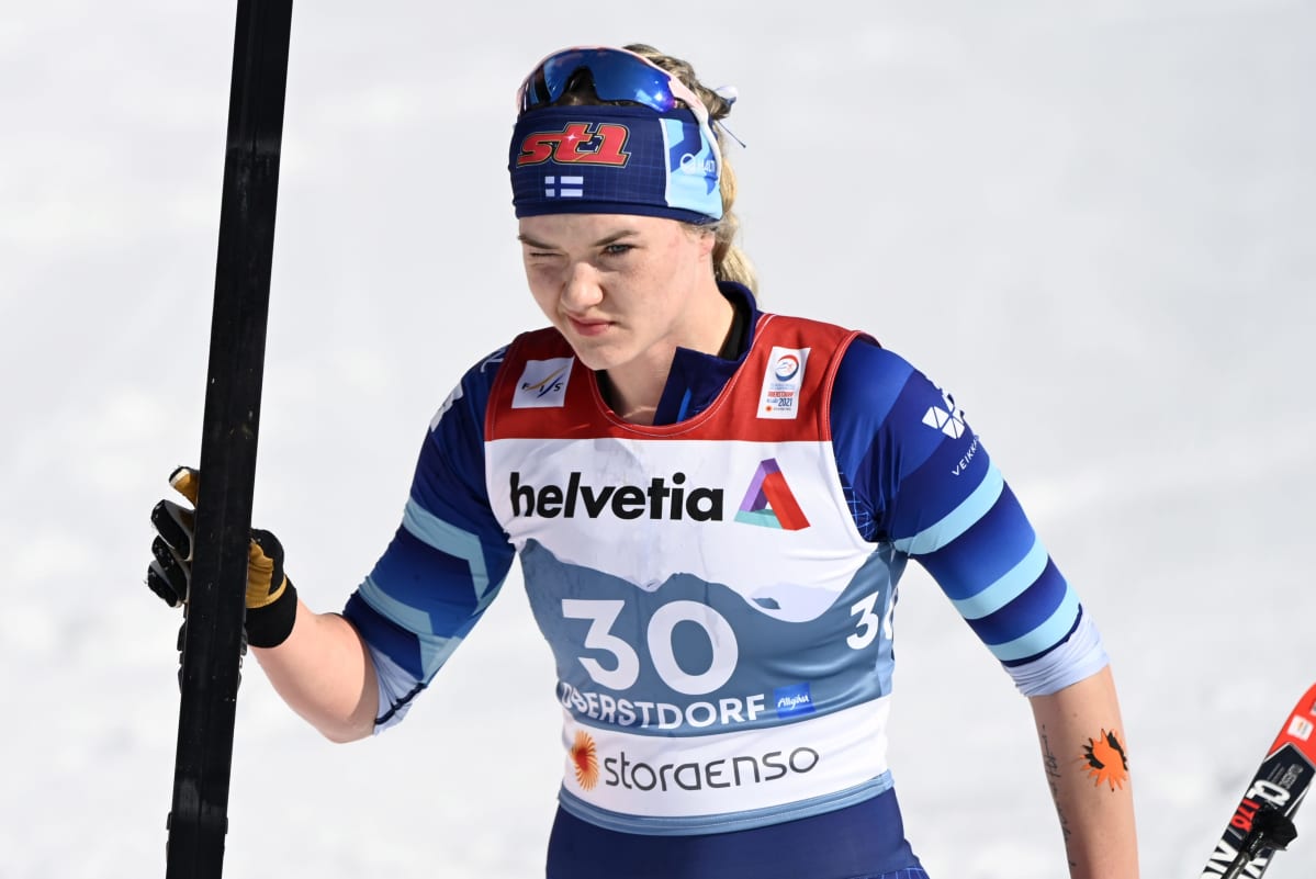 Vilma Nissinen Oberstdorfin 30 kilometrin kisan jälkeen.