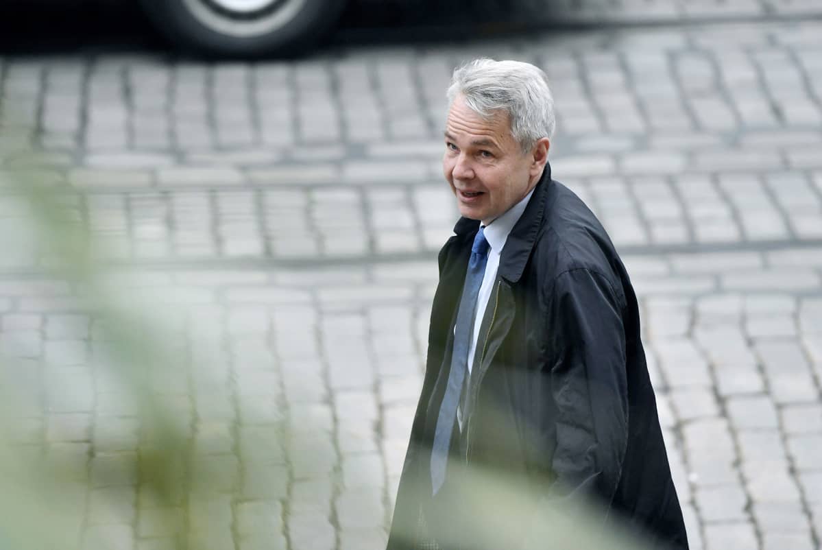 Vihreiden puheenjohtaja Pekka Haavisto menossa hallitusneuvotteluihin Säätytalolle.