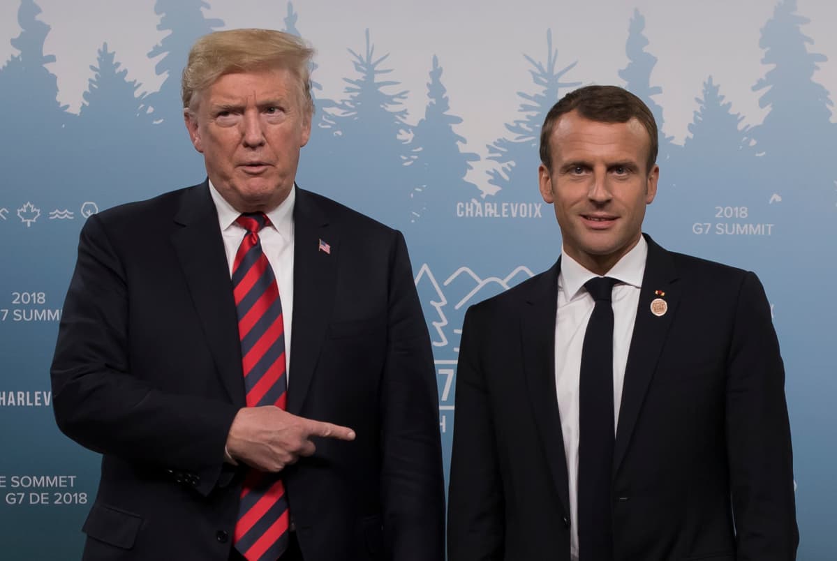 Presidentit Trump ja Macron Kanadan Quebecissa 8. keskuuta 2018.