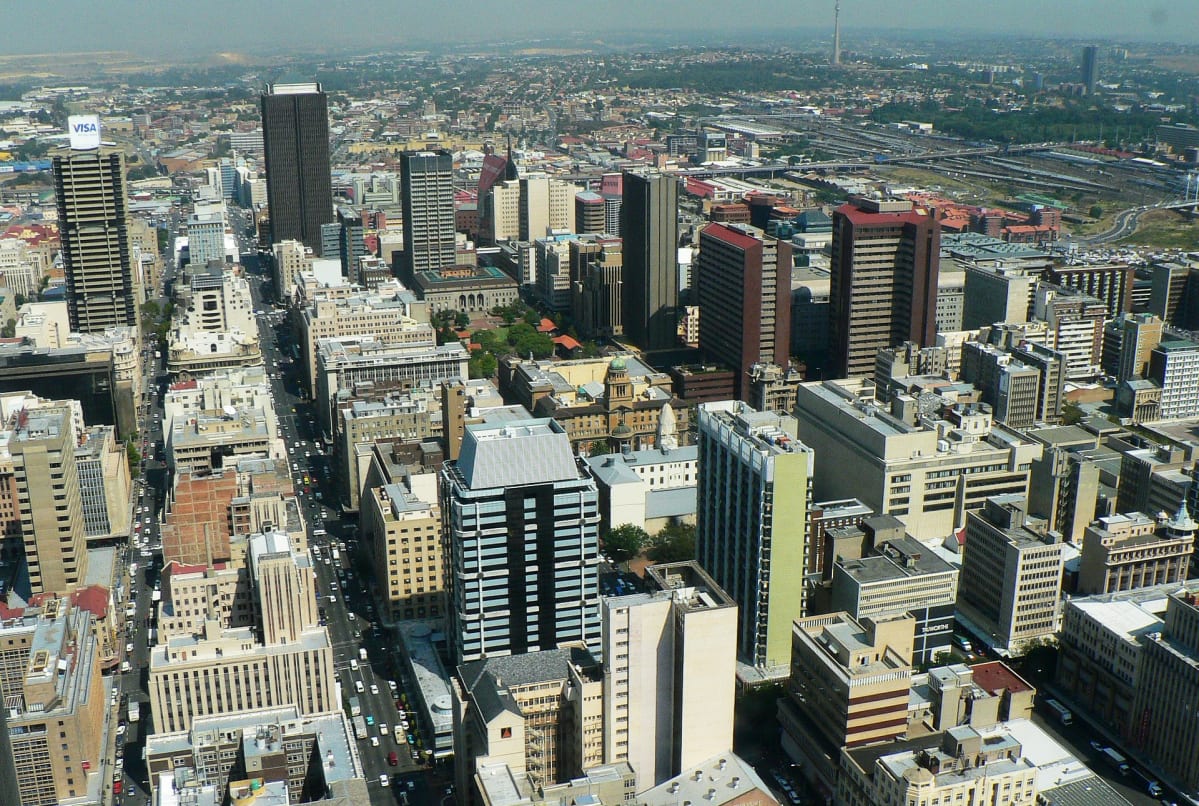 Johannesburg ilmakuvassa.