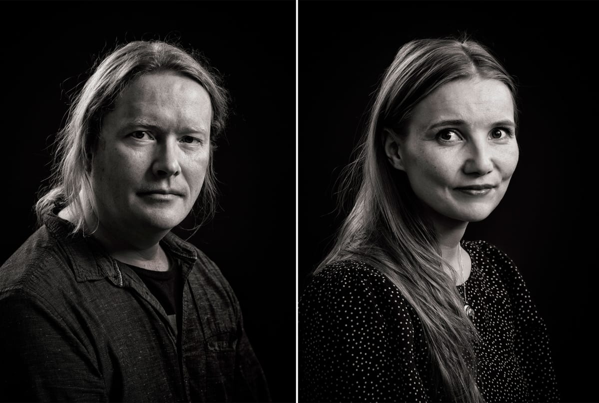 Kirjailijat Vesa Ranta ja Jenni Räinä.
