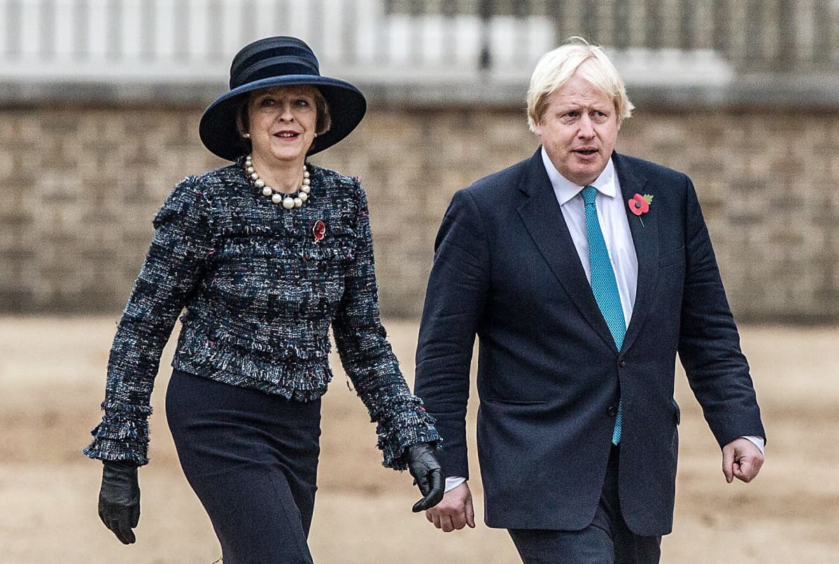Theresa May ja Boris Johnson.