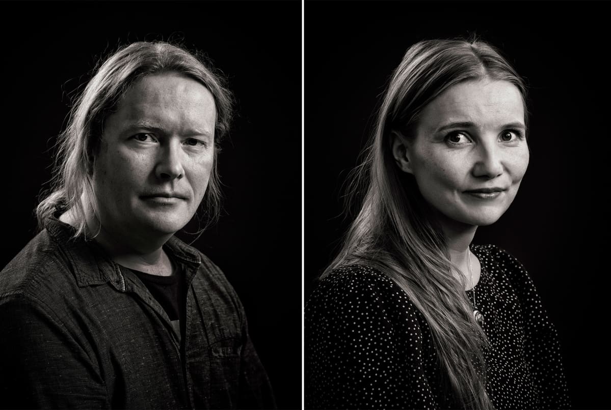 Kirjailijat Vesa Ranta ja Jenni Räinä.